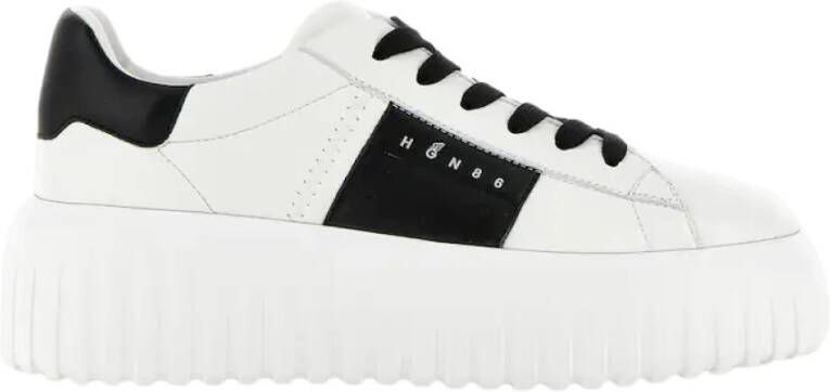 Hogan Witte Sneakers met Zijstreep White Heren