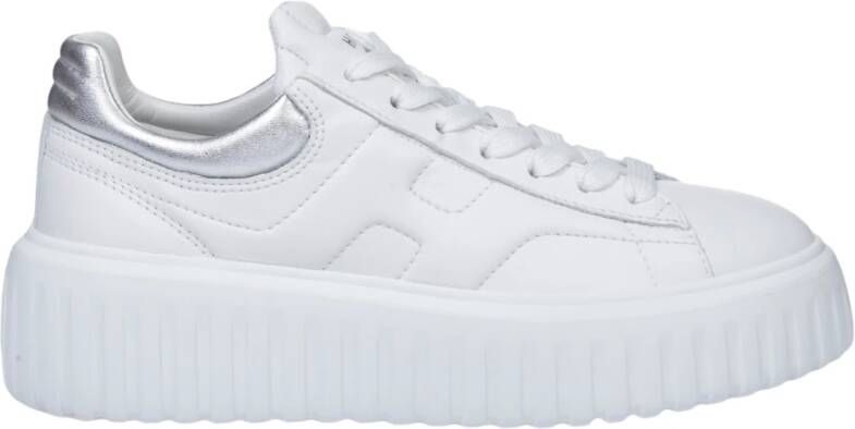 Hogan Witte Sneakers met Zilveren Details White Dames