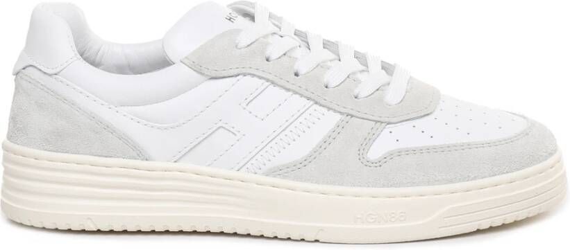 Hogan Sneakers van glad leer met suède inzetstukken White Heren