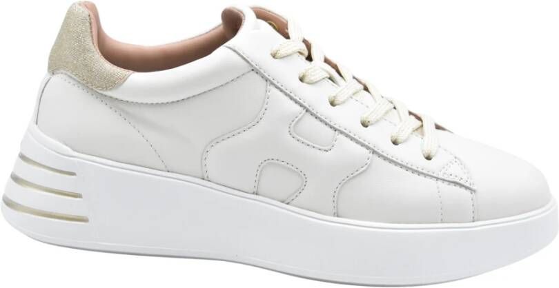 Hogan Yoghurt Veterschoenen Platte Schoenen White Dames