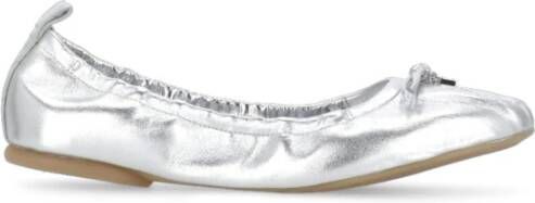 Hogan Zilveren Ballet Flats met Strik Gray Dames