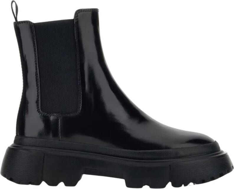 Hogan Zwarte Chelsea Boots met Carrarmato-zool Black Dames