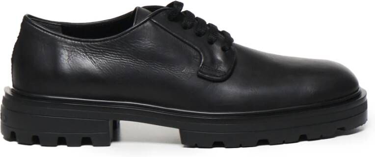 Hogan Zwarte Derby Platte Schoenen Black Heren