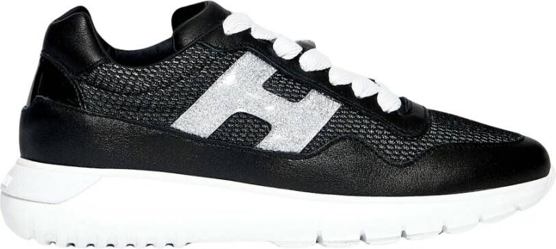 Hogan Zwarte Glitter Sneakers Black Dames