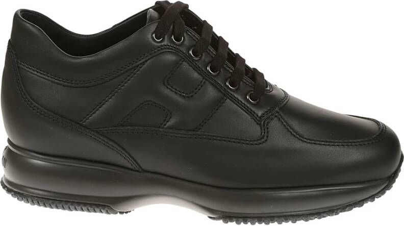 Hogan Zwarte Interactieve Platte Schoenen Black Heren