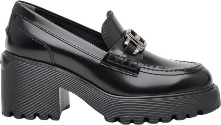 Hogan Zwarte leren Dcollet schoenen Black Dames