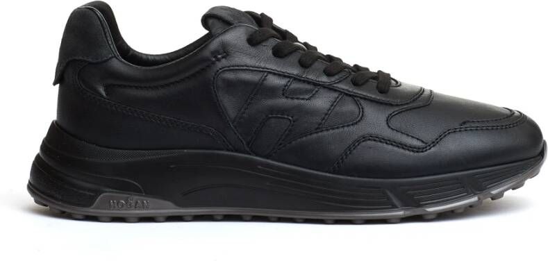 Hogan Zwarte Leren Hyperlight Schoenen Black Heren