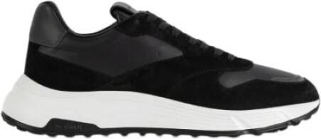 Hogan Zwarte Leren Hyperlight Sneakers Black Heren