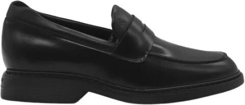 Hogan Zwarte leren loafers met reliëf monogram Black Heren