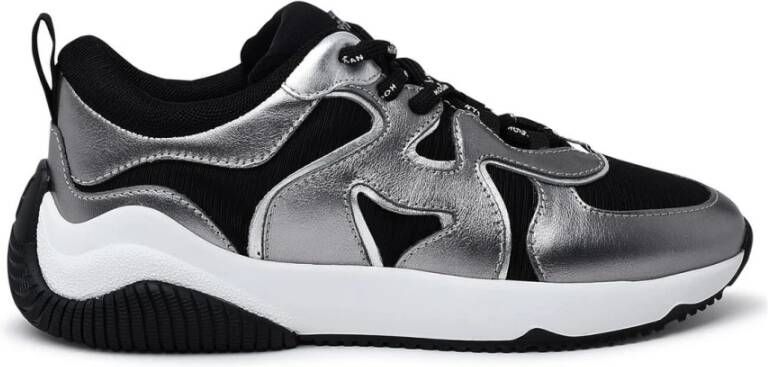 Hogan Zwarte Leren Sneaker H597 Gray Dames