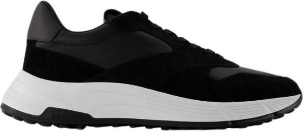 Hogan Zwarte Leren Sneakers Hyperlight Black Heren