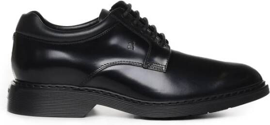 Hogan Zwarte leren sneakers met geheugenschuim Black Heren