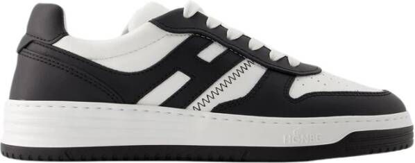 Hogan Leren Sneakers Twee-Tone Bovenwerk Zwart Wit Black