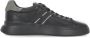 Hogan Zwarte Leren Sneakers Ronde Neus Vetersluiting Black Heren - Thumbnail 1