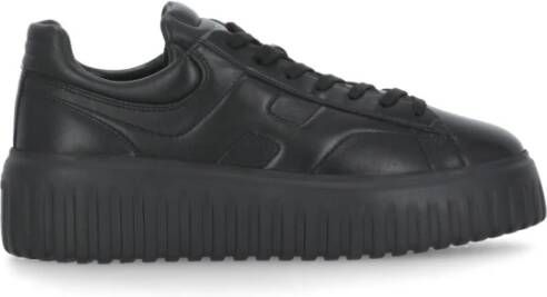 Hogan Zwarte Leren Sneakers voor Vrouwen Black Dames