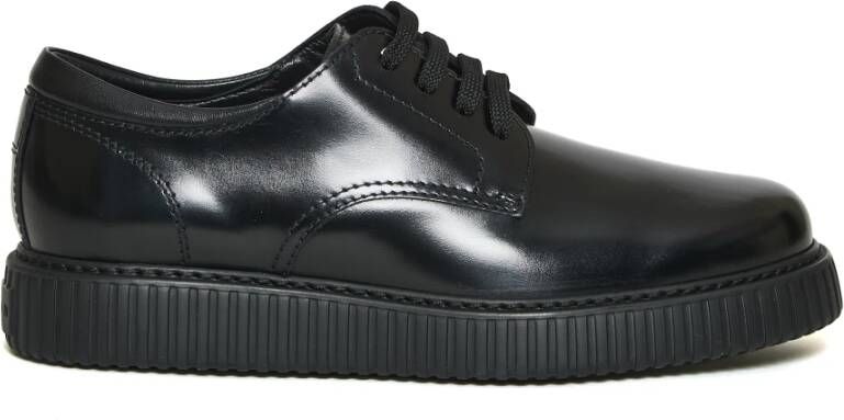 Hogan Zwarte leren veterschoenen Black Heren