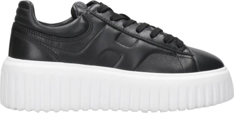 Hogan Zwarte Nappa Iconische Sneakers Black Dames