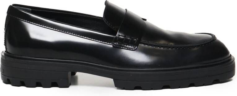 Hogan Zwarte Patentleren Platte Schoenen Black Heren