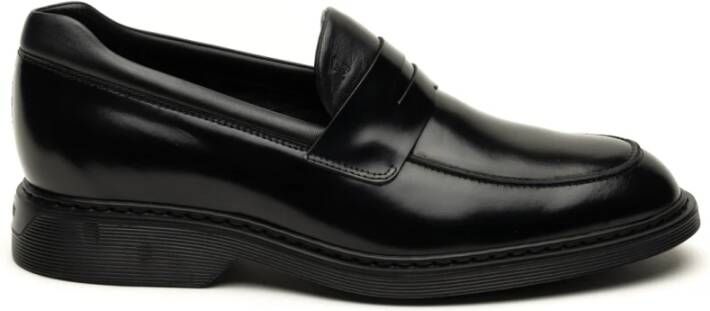 Hogan Zwarte platte mocassinschoenen Black Heren