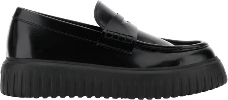 Hogan Zwarte platte schoenen Elegante stijl Black Heren