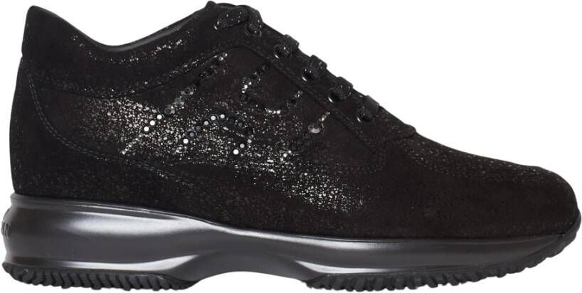 Hogan Zwarte Rhinestone Sneakers Aw23 Black Dames