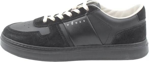 Hogan Zwarte Sneakers met Suède en Leer Black Heren