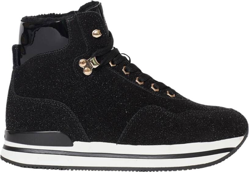 Hogan Zwarte Suède Sneakers Aw23 Black Dames