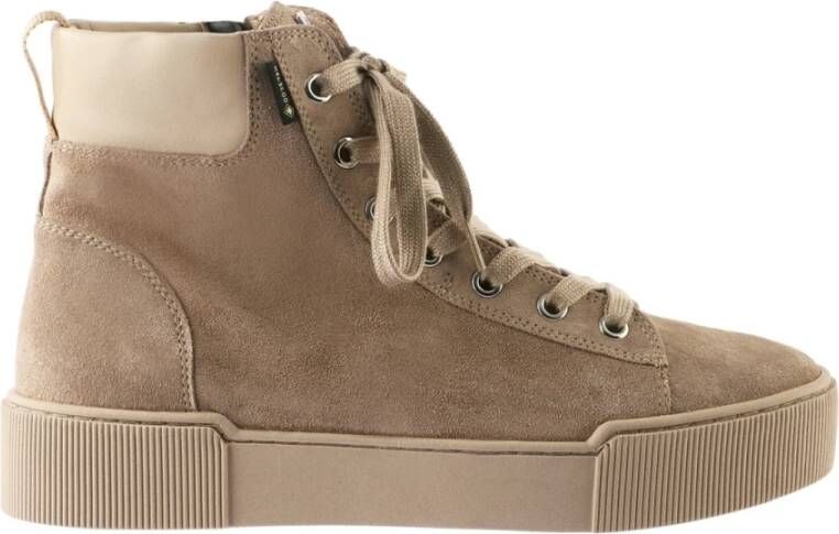 Hogl 103632 VeterlaarzenHoge sneakersDames veterschoenenHalf-hoge schoenen Wit beige