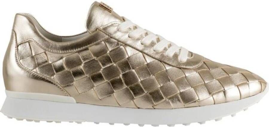 Högl Metallic Gouden Leren Sneakers Yellow Dames