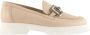 Högl Stijlvolle Beige Leren Loafers Beige Dames - Thumbnail 6