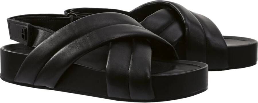 Högl Zwarte Casual Open Platte Sandalen Black Dames