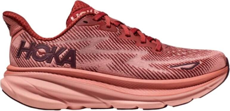 Hoka One Dames Clifton 9 Hardloopschoen Red Dames