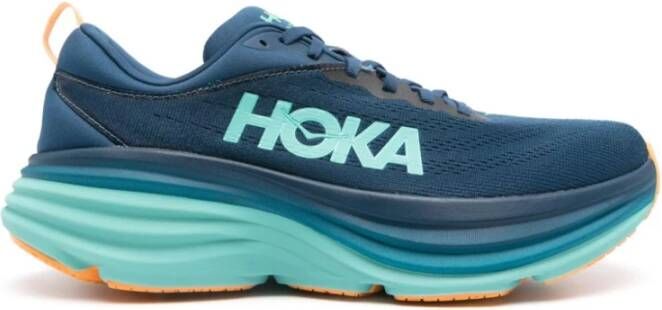 Hoka One Gebreide Sneakers met Oversized Rubberen Zool Blue Heren