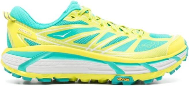 Hoka One Gele Mesh Sneakers Chunky Zool Yellow Heren