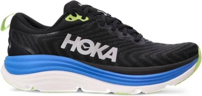 Hoka One Gestreepte Sneakers met Plateauzool Black Heren