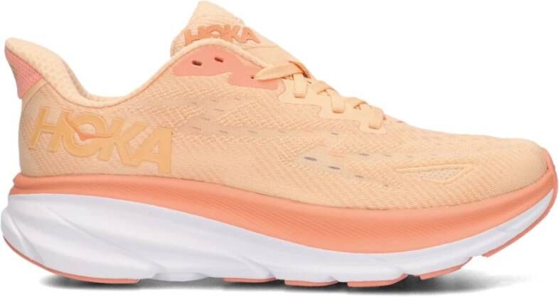 Hoka One Koraal Textiel Sneakers Clifton 9 Orange Dames