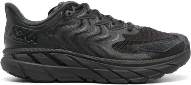 Hoka One Zwarte Mesh Sneakers met Amandel Teen Black Heren