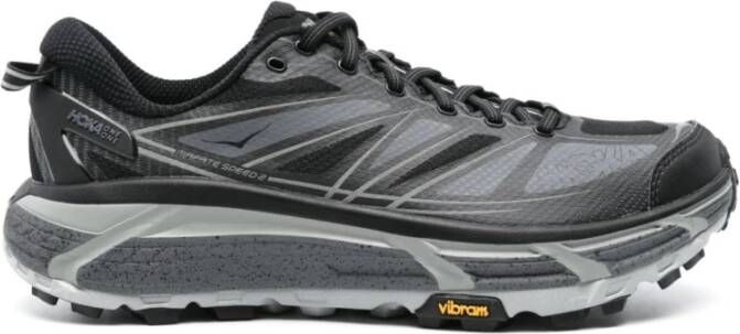 Hoka One Zwarte Sneakers Lichtgewicht Paneelontwerp Black Heren