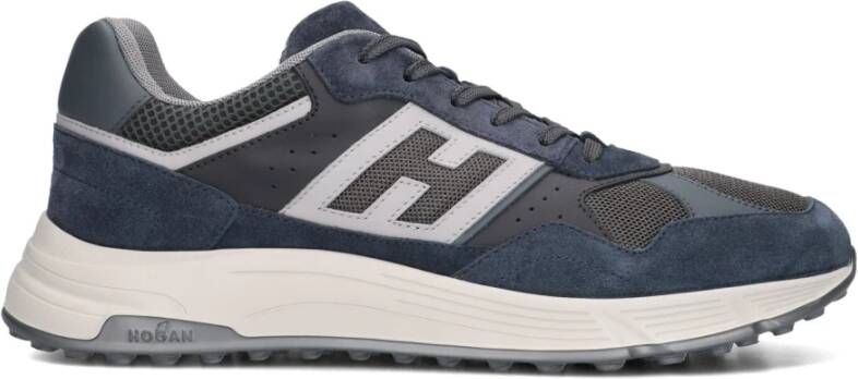 HOGAN Sneakers Heren Mesh Combi Runner Maat: 45 Materiaal: Suède Kleur: Blauw