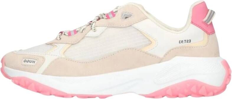 Hugo Boss Beige Lage Sneakers met Luxe Details Multicolor Dames