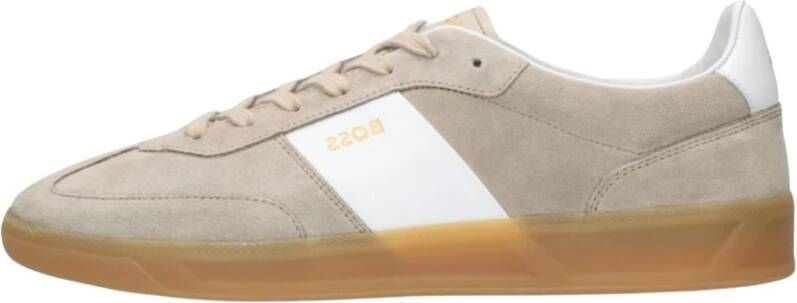 Hugo Boss Beige Suède Lage Sneakers Brandon_Tenn Beige Heren