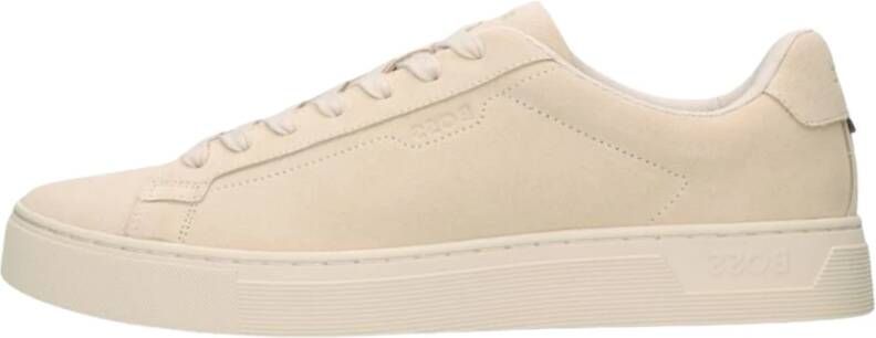 Hugo Boss Beige Suède Lage Top Sneakers Rhys_tenn Beige Heren