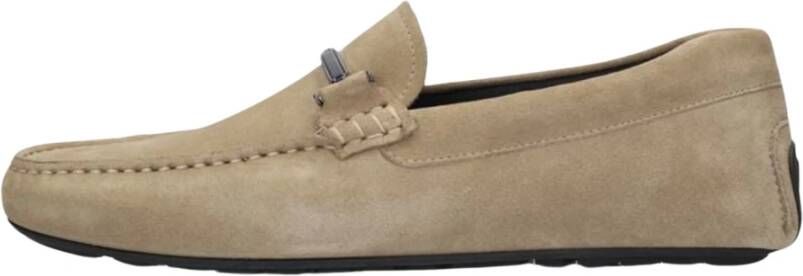 Hugo Boss Beige Suède Loafers Noel_mocc Beige Heren