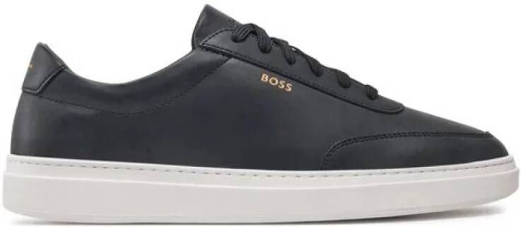 Hugo Boss Blauwe Sneakers met Veters en Zijlogo Blue Heren