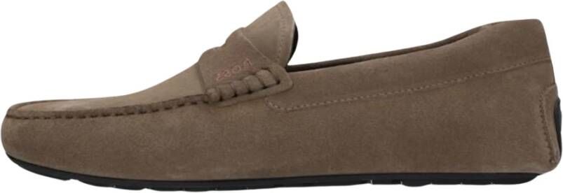 Hugo Boss Bruine Suède Loafers Noel_mocc Brown Heren