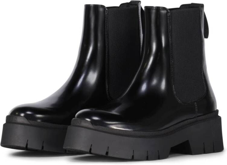 Hugo Boss Chunky Chelsea Boots met blokhak Black Dames