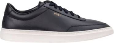 Hugo Boss Blauwe Sneakers met Veters en Zijlogo Blue Heren