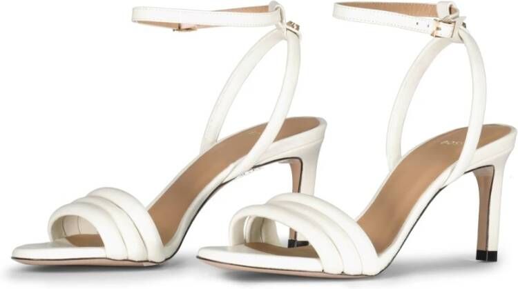 Hugo Boss Elegante leren sandalen met verstelbare band White Dames