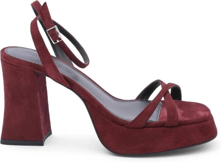 Hugo Boss Dames Sandalen met Hak Donkerrood Red Dames