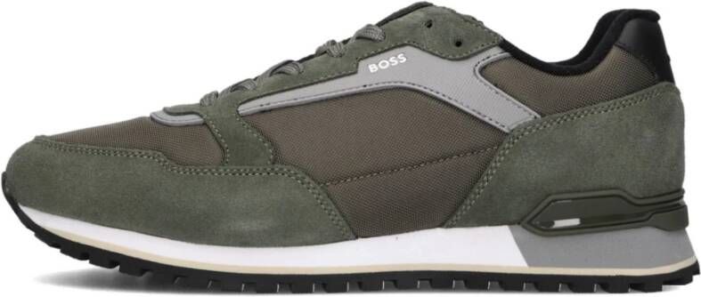 Hugo Boss Groene Suède Lage Sneakers Green Heren